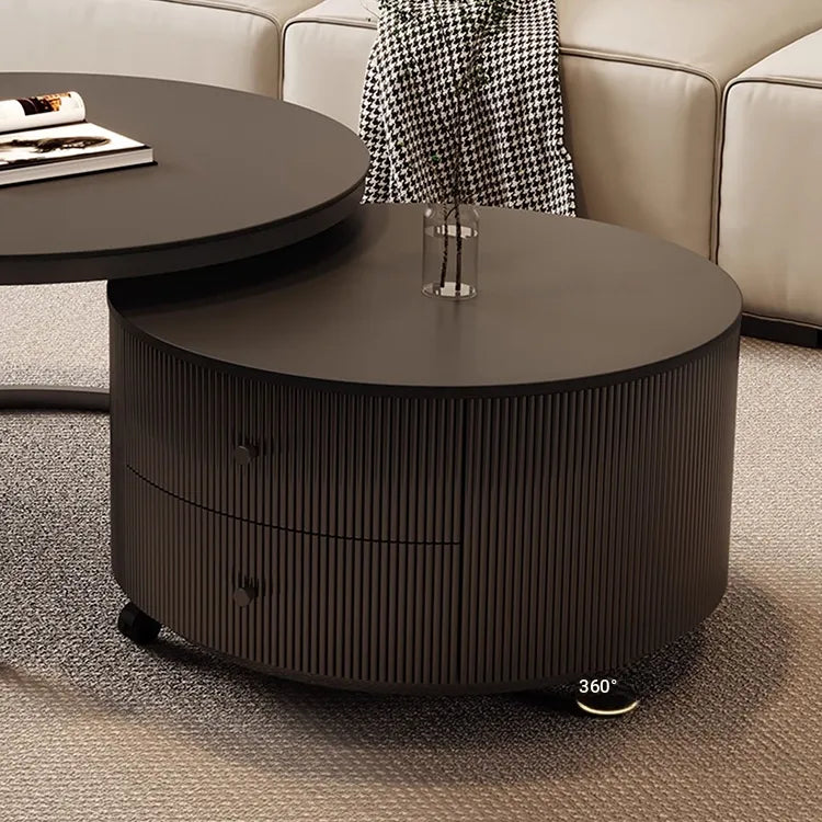 Coffee table Black SET1 Sintered Stone Solid wood htyjj-6598