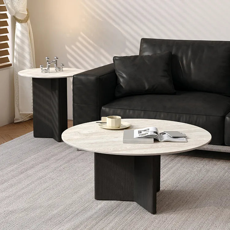 Coffee table COLOR1 COLOR2 Black White Sintered Stone Eco-friendly Board htyjj-6599