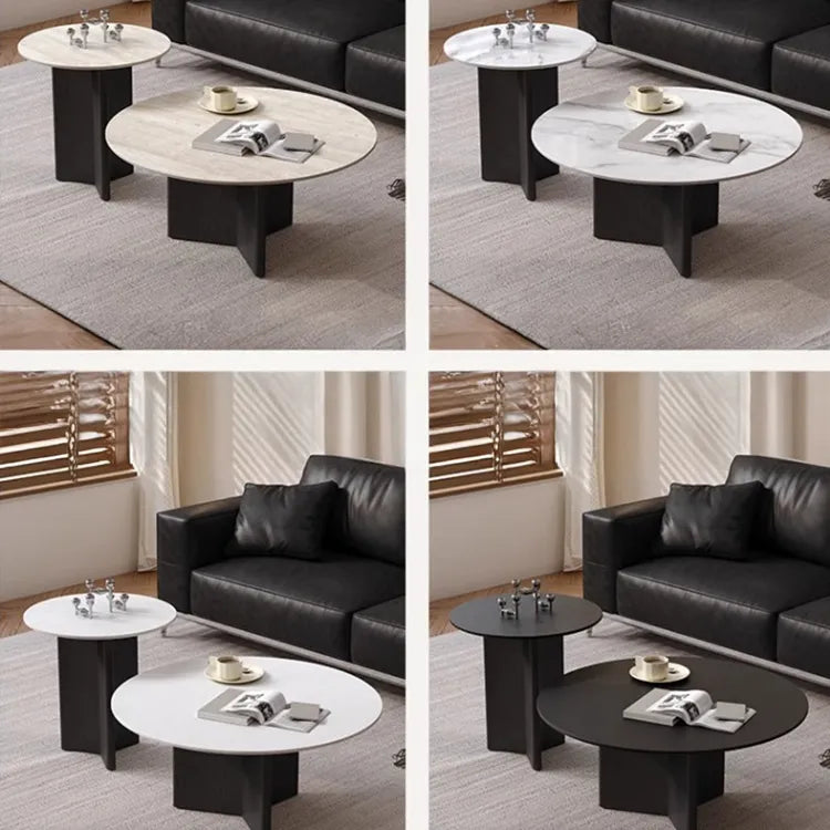 Coffee table COLOR1 COLOR2 Black White Sintered Stone Eco-friendly Board htyjj-6599