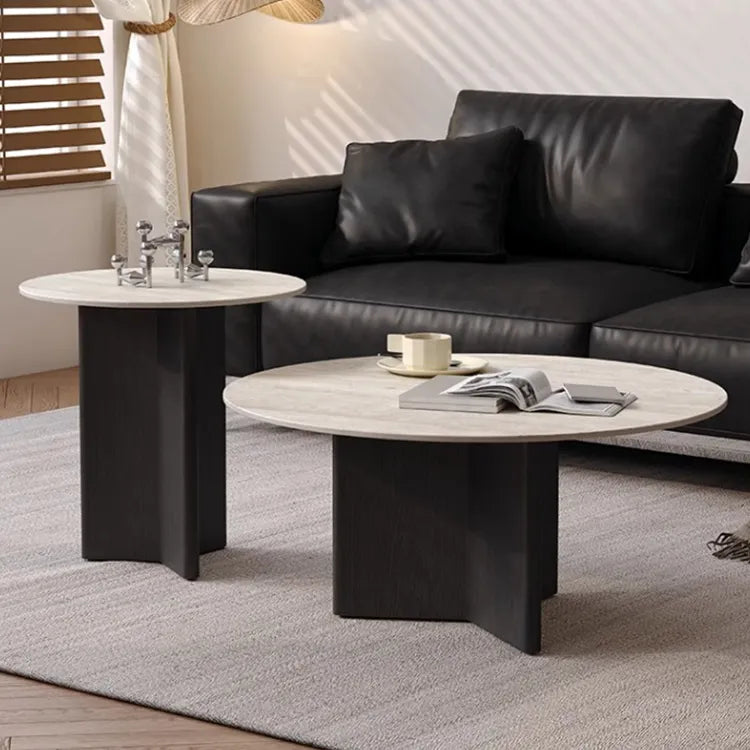 Coffee table COLOR1 COLOR2 Black White Sintered Stone Eco-friendly Board htyjj-6599