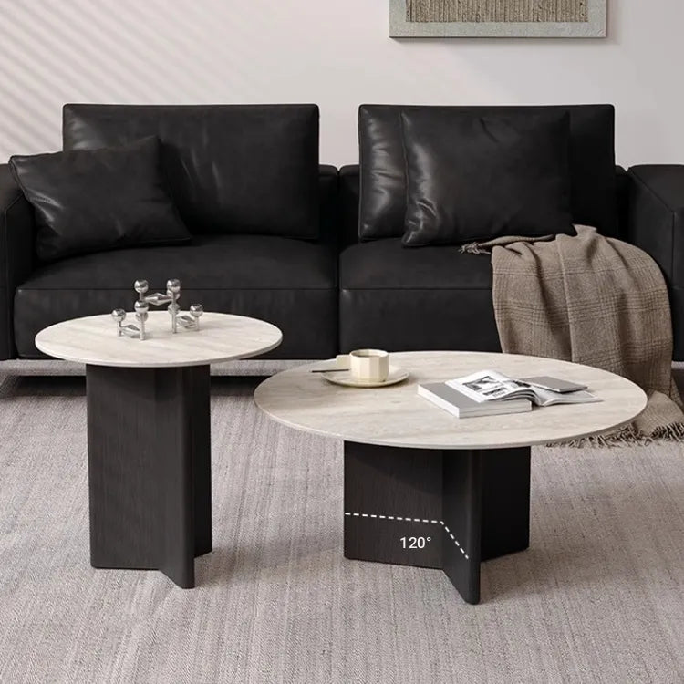 Coffee table COLOR1 COLOR2 Black White Sintered Stone Eco-friendly Board htyjj-6599