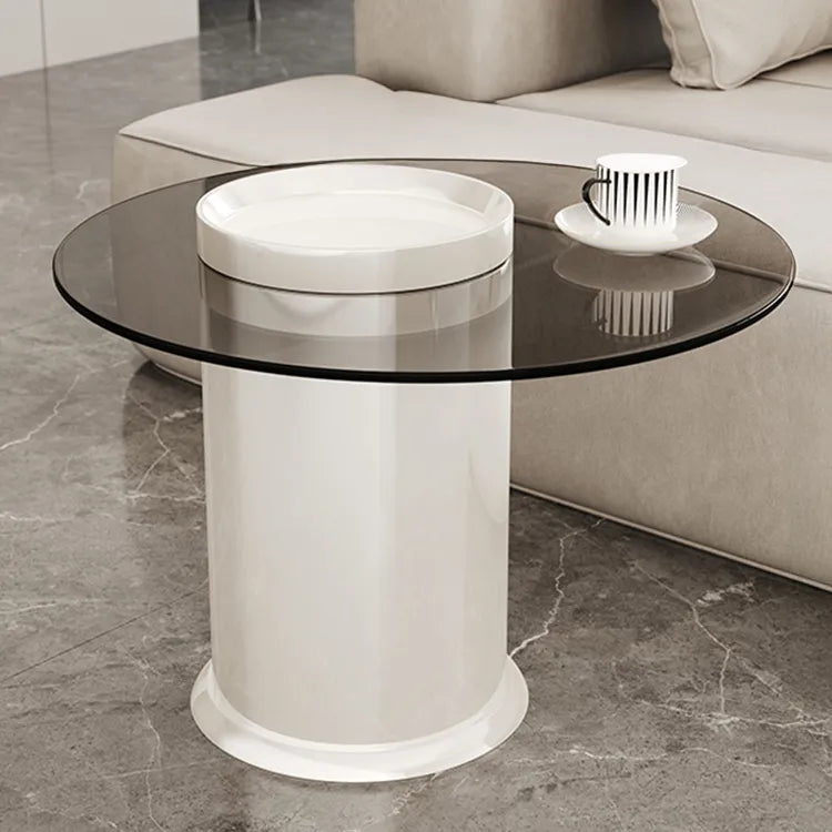 Coffee table Black Brown Tempered glass Multi-layer board htyjj-6601