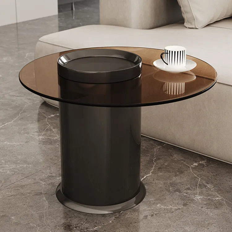 Coffee table Black Brown Tempered glass Multi-layer board htyjj-6601