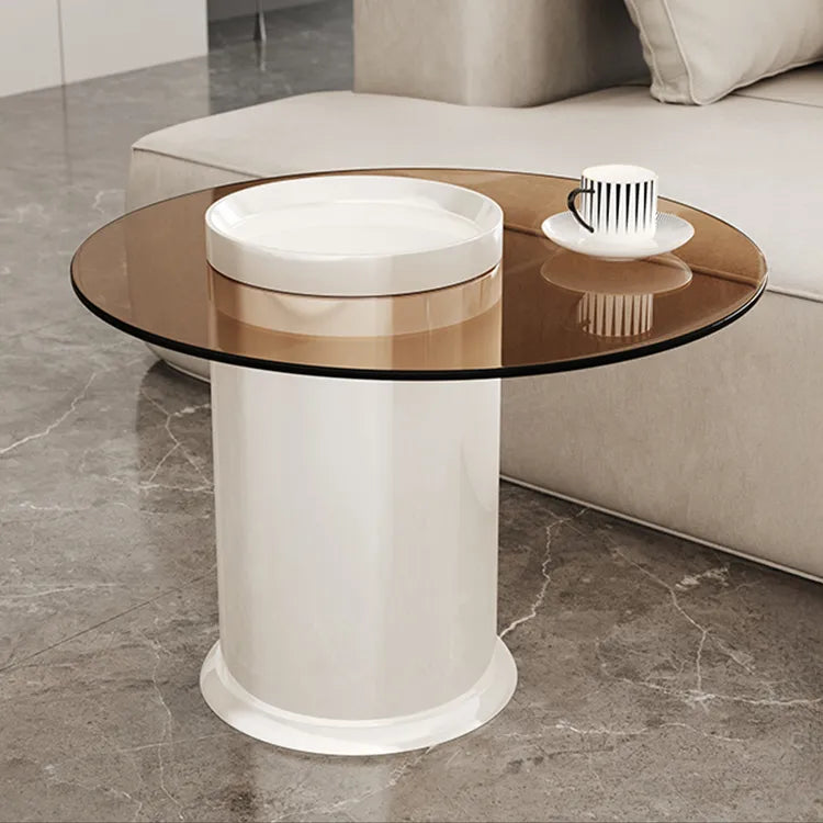Coffee table Black Brown Tempered glass Multi-layer board htyjj-6601