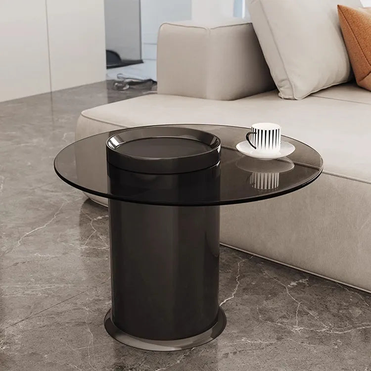 Coffee table Black Brown Tempered glass Multi-layer board htyjj-6601