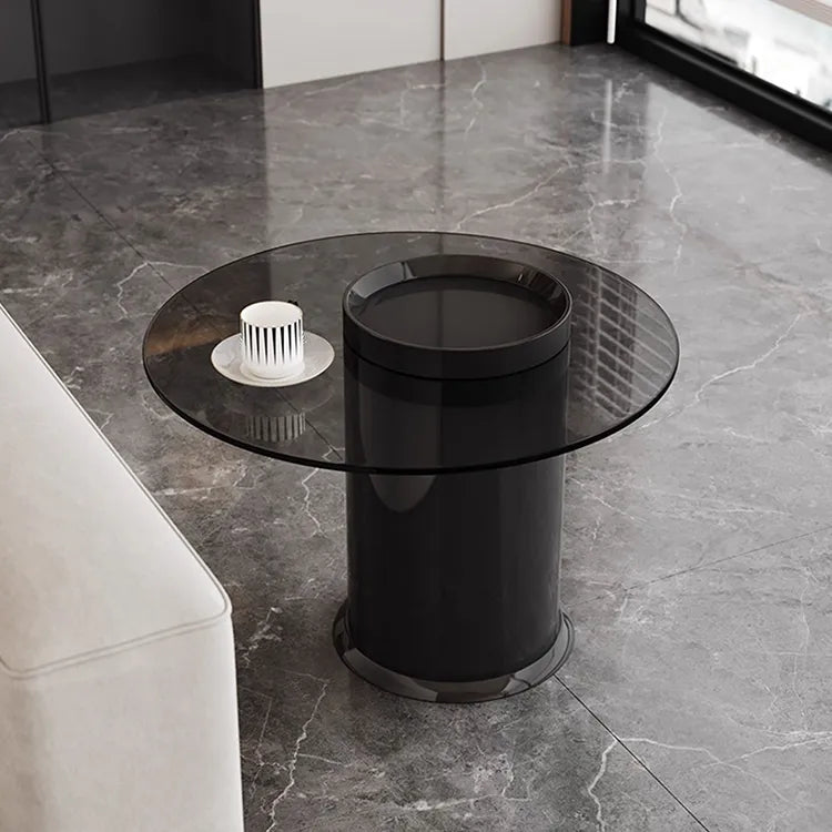Coffee table Black Brown Tempered glass Multi-layer board htyjj-6601