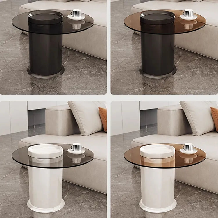 Coffee table Black Brown Tempered glass Multi-layer board htyjj-6601