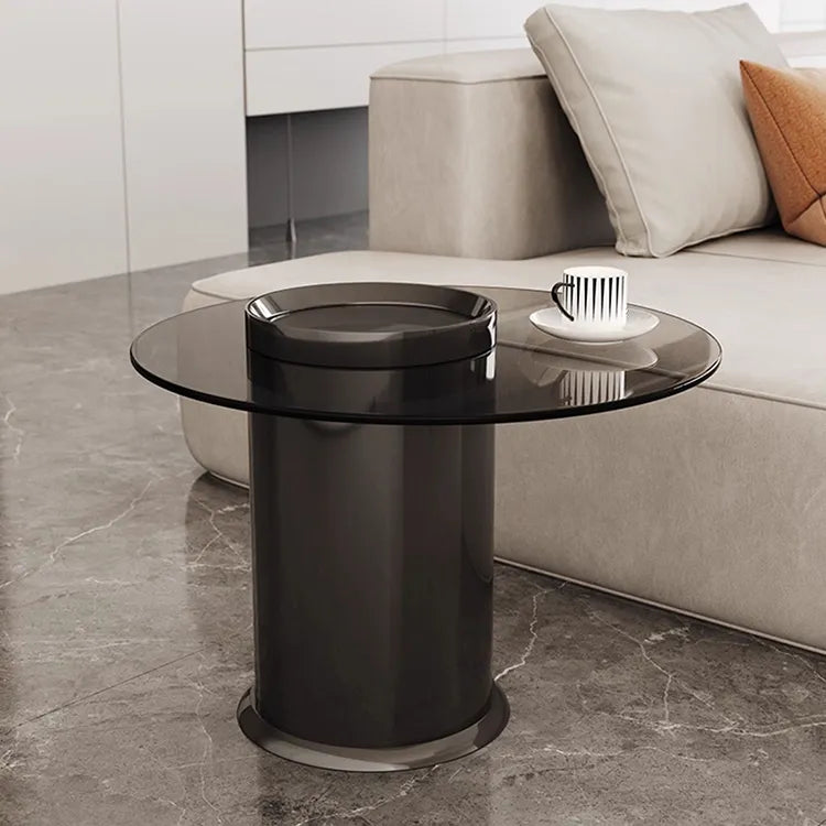 Coffee table Black Brown Tempered glass Multi-layer board htyjj-6601