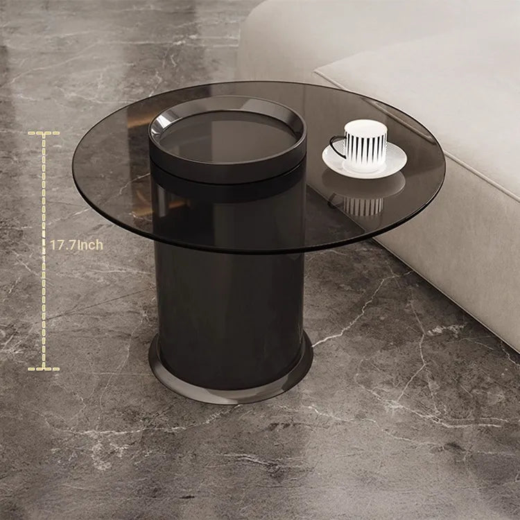 Coffee table Black Brown Tempered glass Multi-layer board htyjj-6601