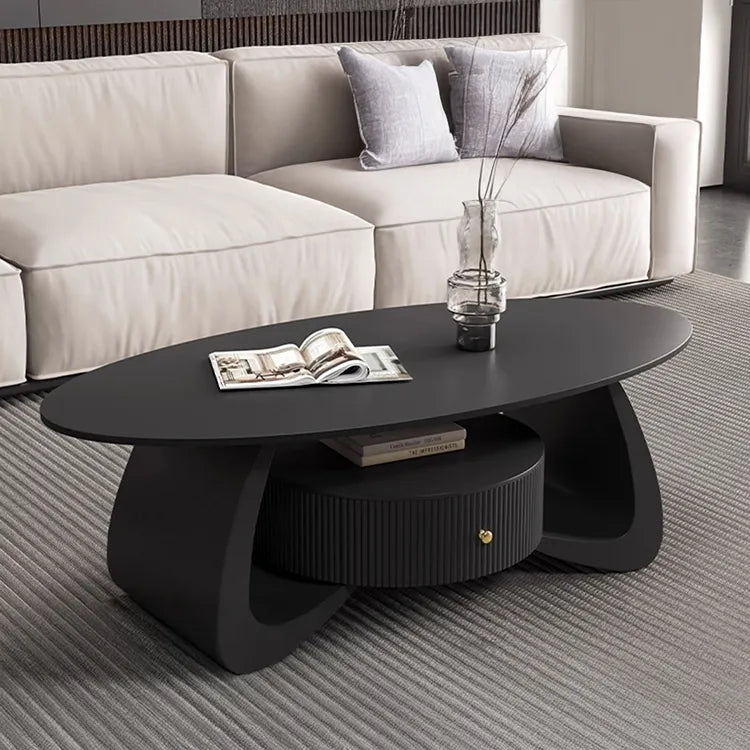 Coffee table Black COLOR1 Solid wood Sintered Stone htyjj-6603