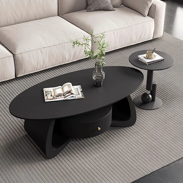Coffee table Black COLOR1 Solid wood Sintered Stone htyjj-6603