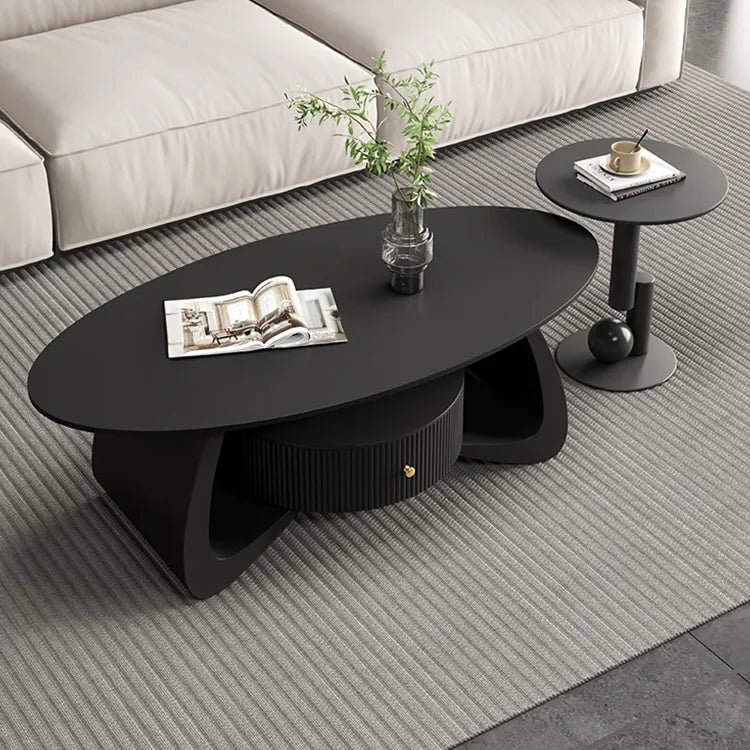 Coffee table Black COLOR1 Solid wood Sintered Stone htyjj-6603