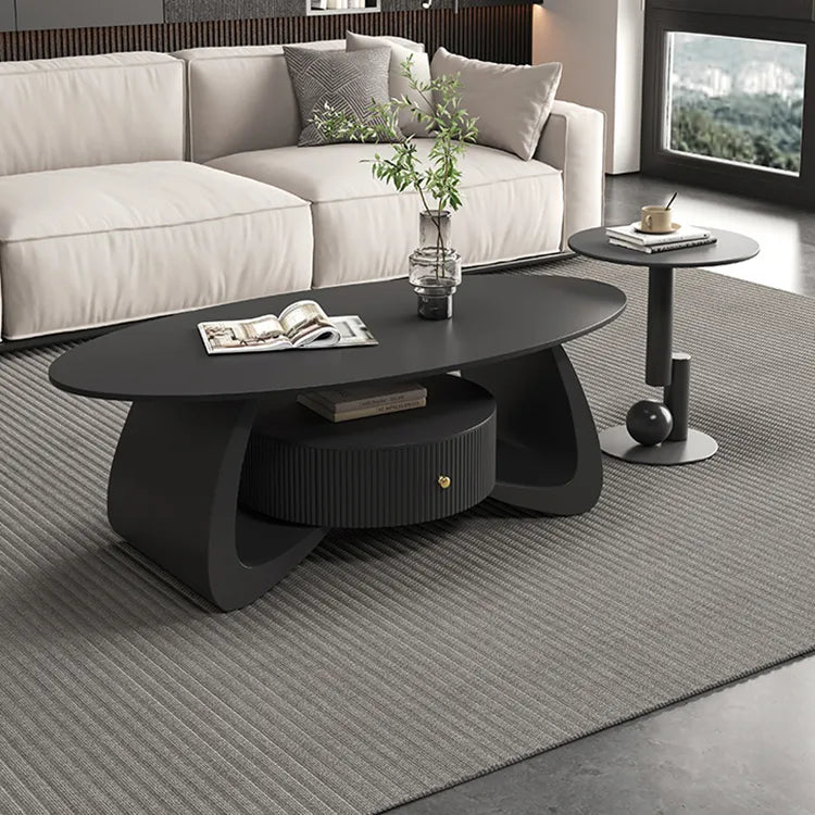 Coffee table Black COLOR1 Solid wood Sintered Stone htyjj-6603