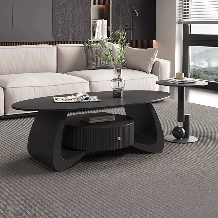 Coffee table Black COLOR1 Solid wood Sintered Stone htyjj-6603