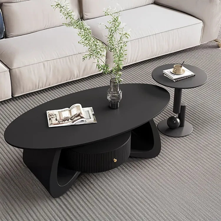 Coffee table Black COLOR1 Solid wood Sintered Stone htyjj-6603
