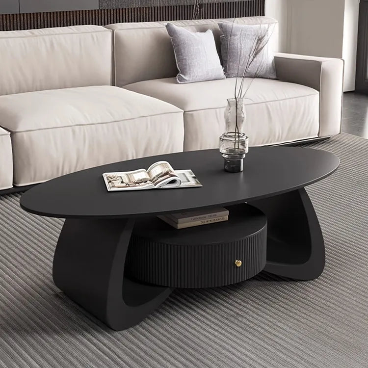 Coffee table Black COLOR1 Solid wood Sintered Stone htyjj-6603