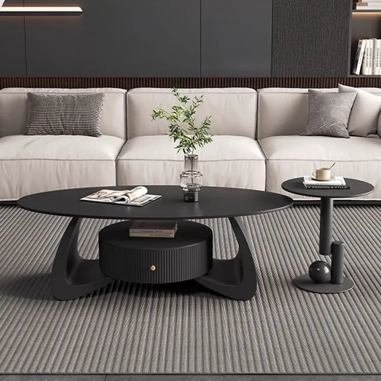 Coffee table Black COLOR1 Solid wood Sintered Stone htyjj-6603