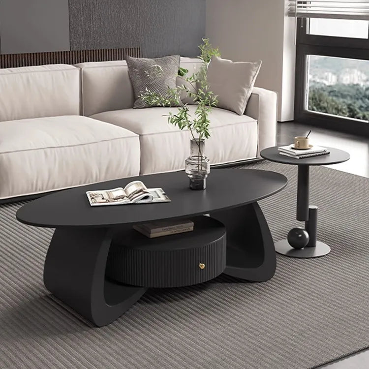 Coffee table Black COLOR1 Solid wood Sintered Stone htyjj-6603