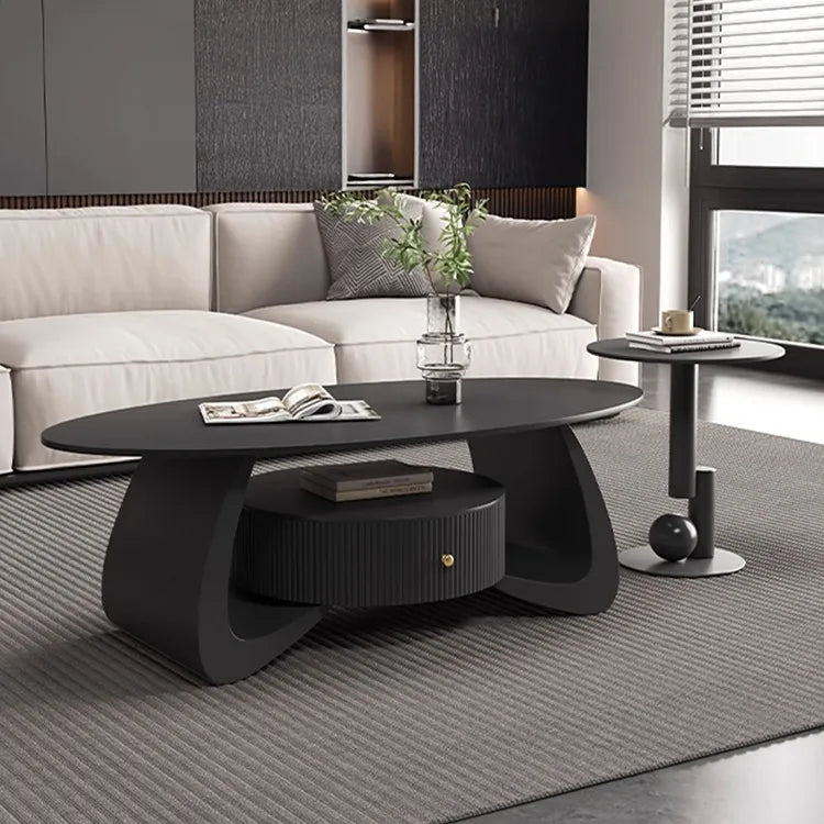 Coffee table Black COLOR1 Solid wood Sintered Stone htyjj-6603