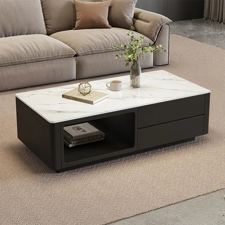 Coffee table Black White COLOR1 COLOR2 Solid wood Sintered Stone htyjj-6604