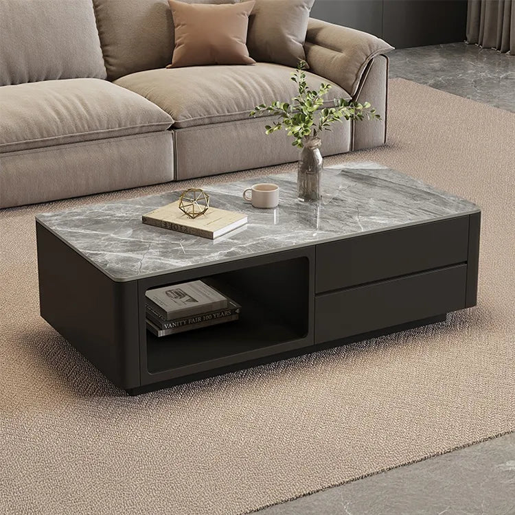 Coffee table Black White COLOR1 COLOR2 Solid wood Sintered Stone htyjj-6604