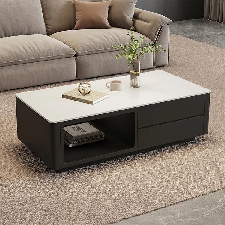 Coffee table Black White COLOR1 COLOR2 Solid wood Sintered Stone htyjj-6604