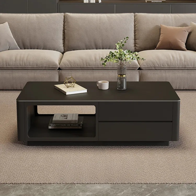 Coffee table Black White COLOR1 COLOR2 Solid wood Sintered Stone htyjj-6604