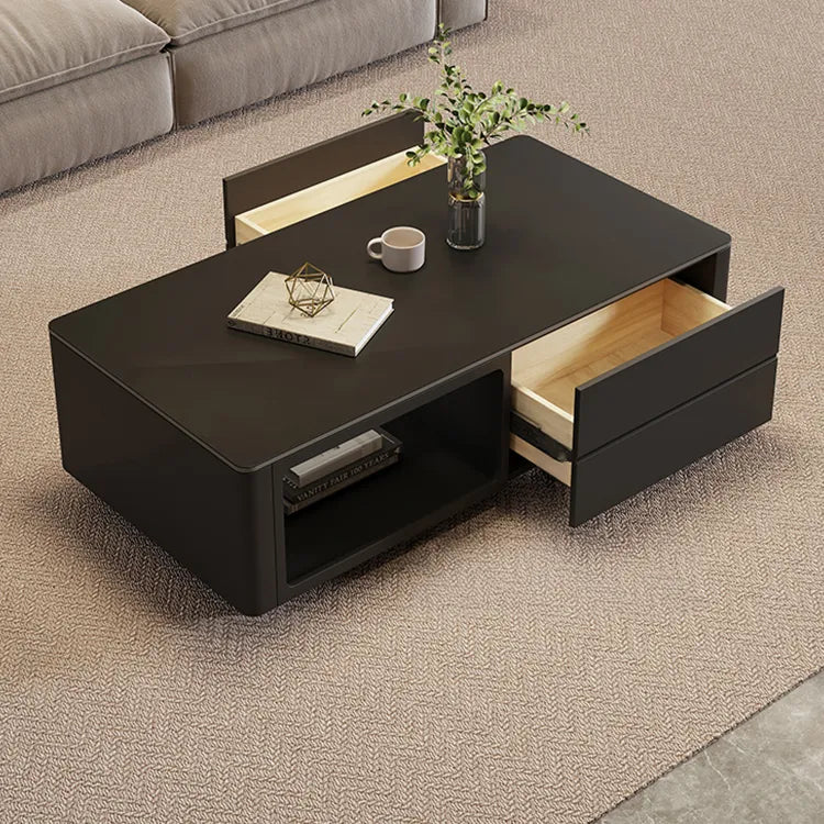 Coffee table Black White COLOR1 COLOR2 Solid wood Sintered Stone htyjj-6604