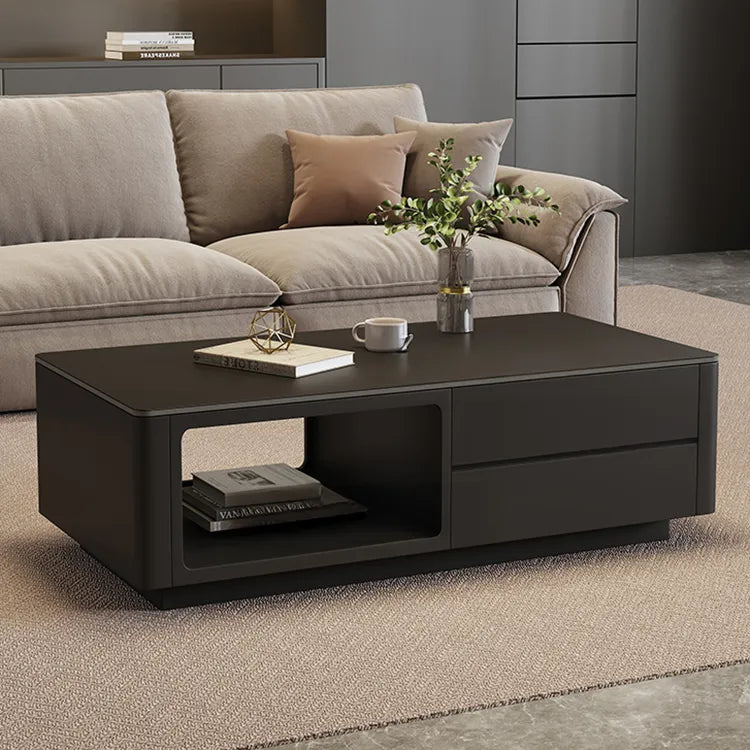 Coffee table Black White COLOR1 COLOR2 Solid wood Sintered Stone htyjj-6604