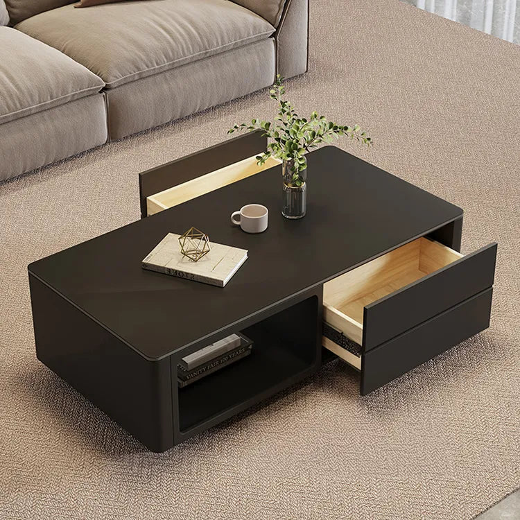 Coffee table Black White COLOR1 COLOR2 Solid wood Sintered Stone htyjj-6604