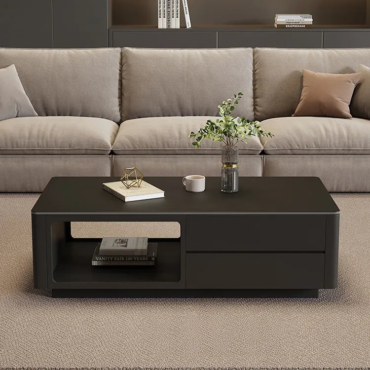 Coffee table Black White COLOR1 COLOR2 Solid wood Sintered Stone htyjj-6604