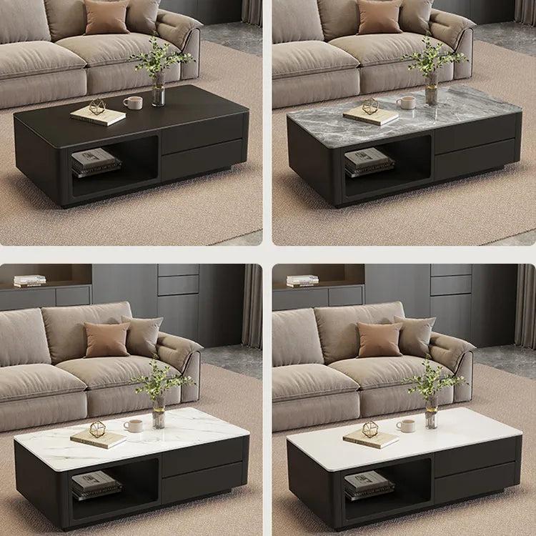 Coffee table Black White COLOR1 COLOR2 Solid wood Sintered Stone htyjj-6604