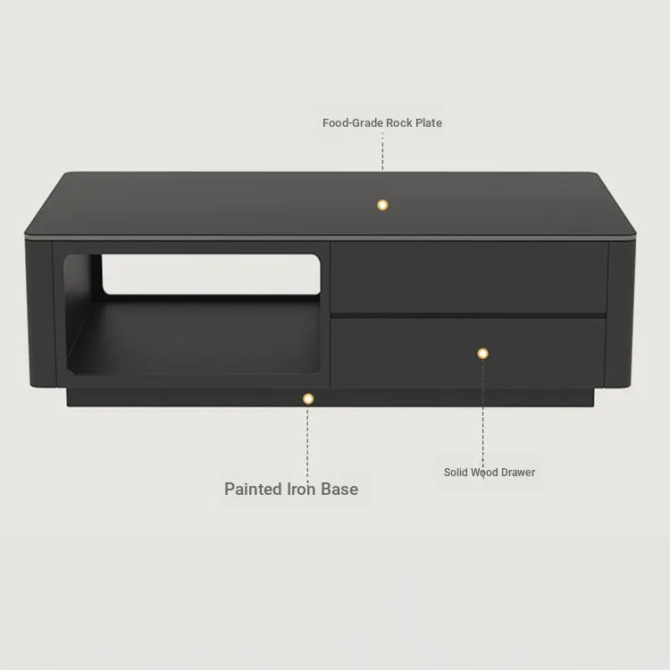 Coffee table Black White COLOR1 COLOR2 Solid wood Sintered Stone htyjj-6604