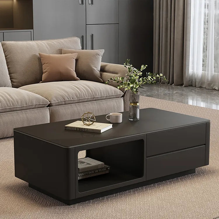 Coffee table Black White COLOR1 COLOR2 Solid wood Sintered Stone htyjj-6604