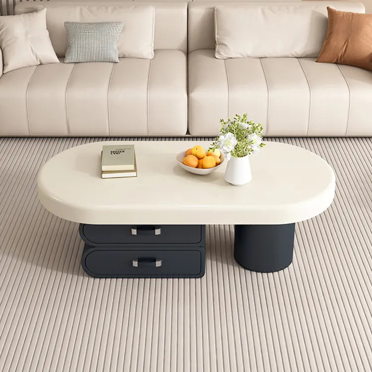 Coffee table White Brown Solid wood Eco-friendly Board Synthetic leather htyjj-6606
