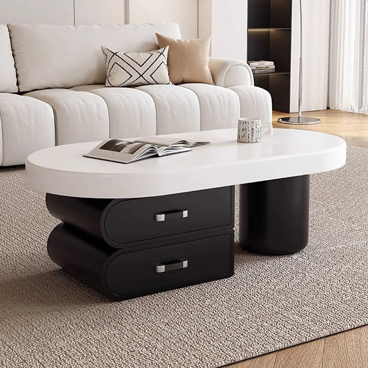 Coffee table White Brown Solid wood Eco-friendly Board Synthetic leather htyjj-6606