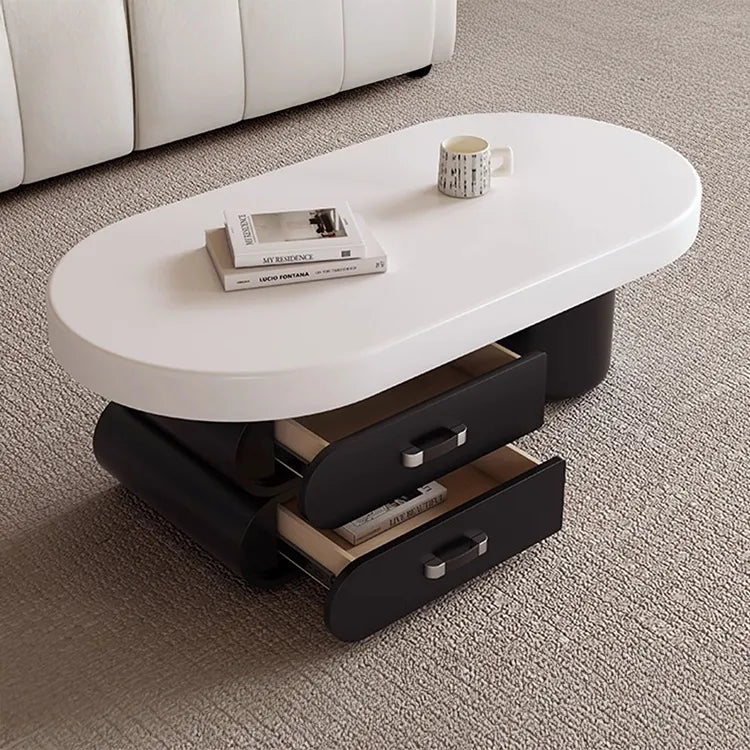Coffee table White Brown Solid wood Eco-friendly Board Synthetic leather htyjj-6606