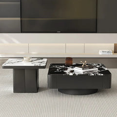 Coffee table COLOR1 COLOR2 Solid wood Multi-layer board Sintered Stone htyjj-6608