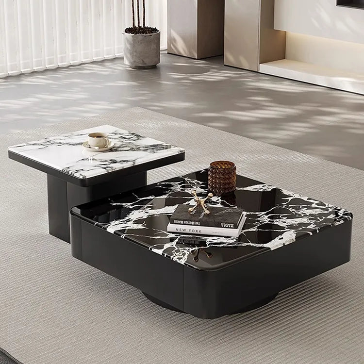 Coffee table COLOR1 COLOR2 Solid wood Multi-layer board Sintered Stone htyjj-6608