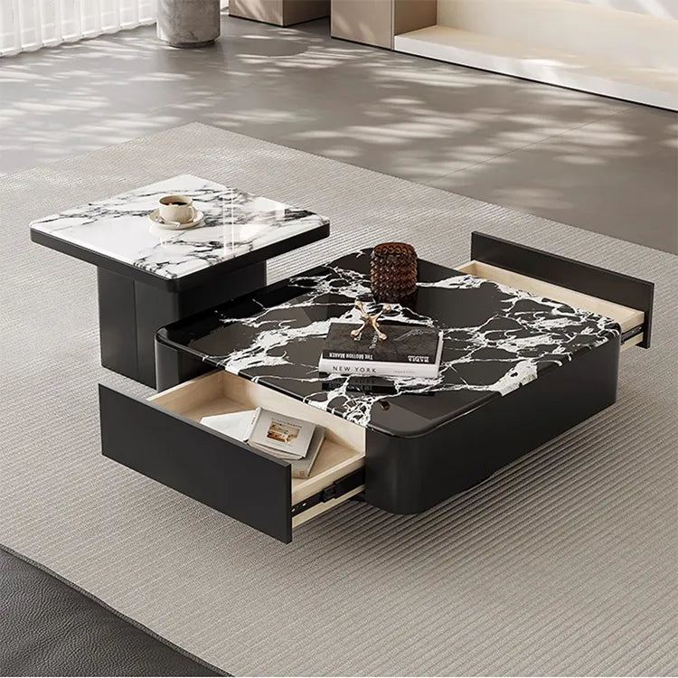 Coffee table COLOR1 COLOR2 Solid wood Multi-layer board Sintered Stone htyjj-6608