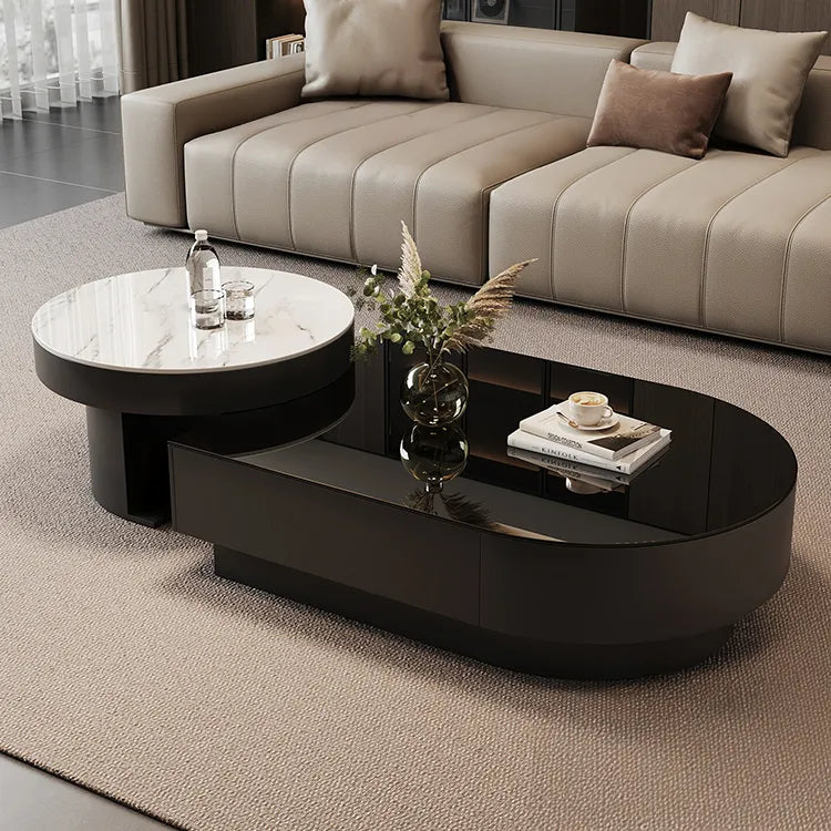 Coffee table SET1 SET2 Tempered glass Sintered Stone Solid wood Eco-friendly Board htyjj-6611