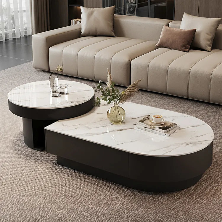 Coffee table SET1 SET2 Tempered glass Sintered Stone Solid wood Eco-friendly Board htyjj-6611