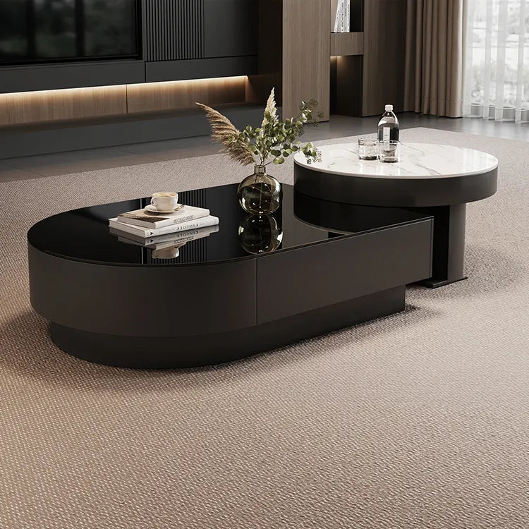 Coffee table SET1 SET2 Tempered glass Sintered Stone Solid wood Eco-friendly Board htyjj-6611