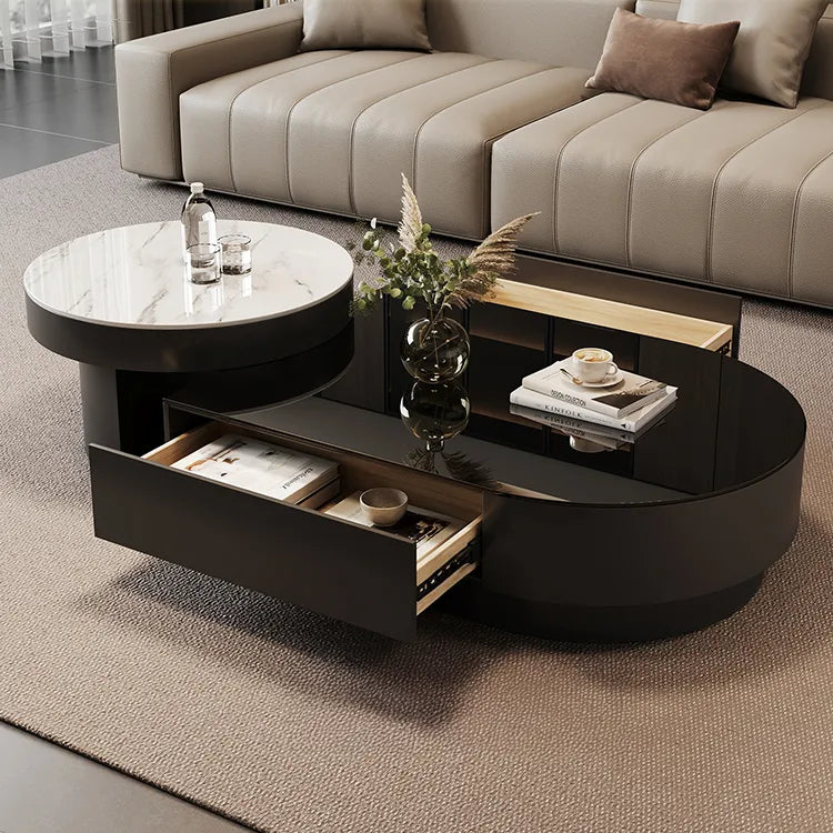 Coffee table SET1 SET2 Tempered glass Sintered Stone Solid wood Eco-friendly Board htyjj-6611