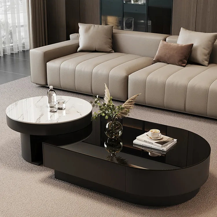 Coffee table SET1 SET2 Tempered glass Sintered Stone Solid wood Eco-friendly Board htyjj-6611