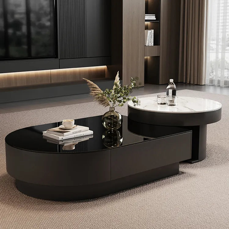 Coffee table SET1 SET2 Tempered glass Sintered Stone Solid wood Eco-friendly Board htyjj-6611