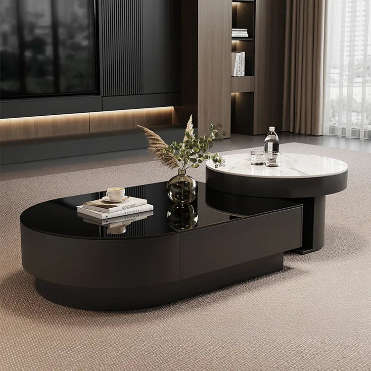 Coffee table SET1 SET2 Tempered glass Sintered Stone Solid wood Eco-friendly Board htyjj-6611