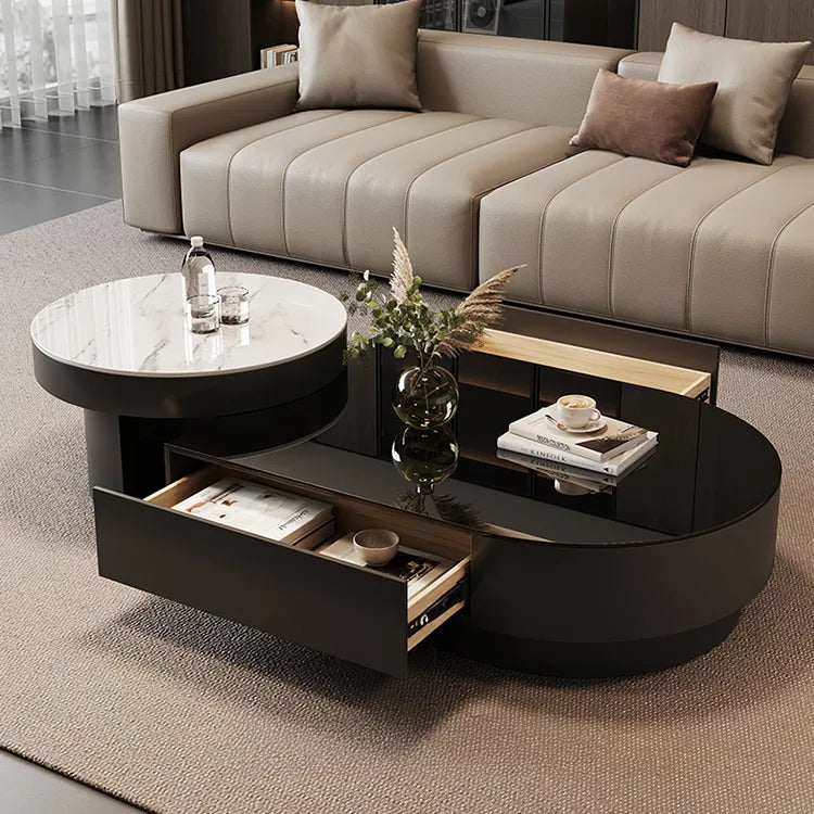 Coffee table SET1 SET2 Tempered glass Sintered Stone Solid wood Eco-friendly Board htyjj-6611