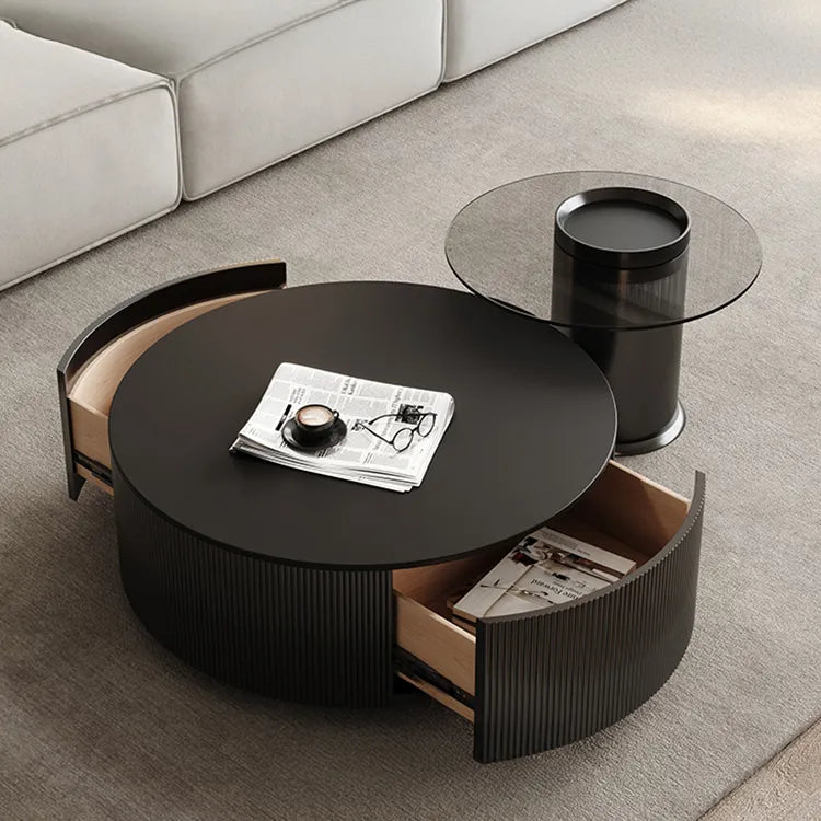 Coffee table COLOR1 Black Sintered Stone Eco-friendly Board htyjj-6612