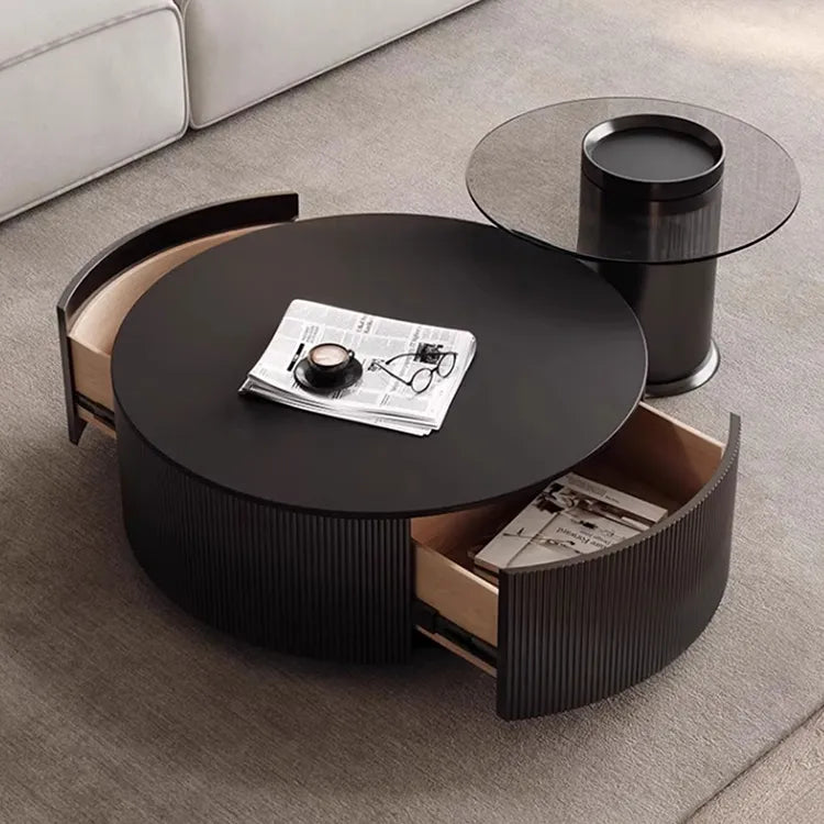 Coffee table COLOR1 Black Sintered Stone Eco-friendly Board htyjj-6612